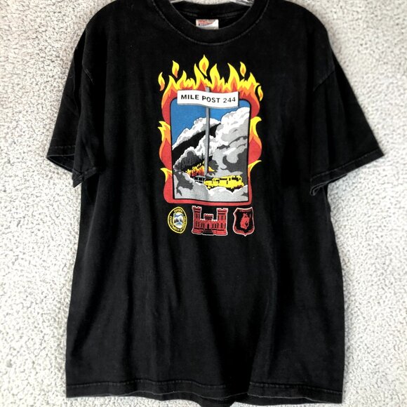 Hanes Beefy T Other - Vintage Oregon Mile Post 255 Fire Forestry T Shirt Size Large